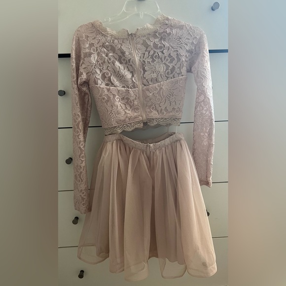 Two Piece Blush Homecoming Dress - Picture 1 of 5
